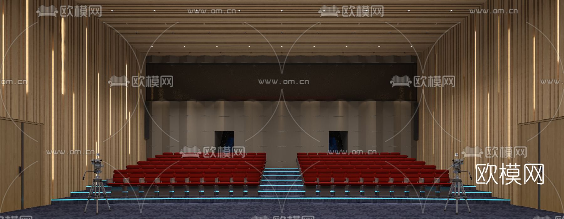 现代酒店报告厅会议厅3d模型下载（渲染图1）