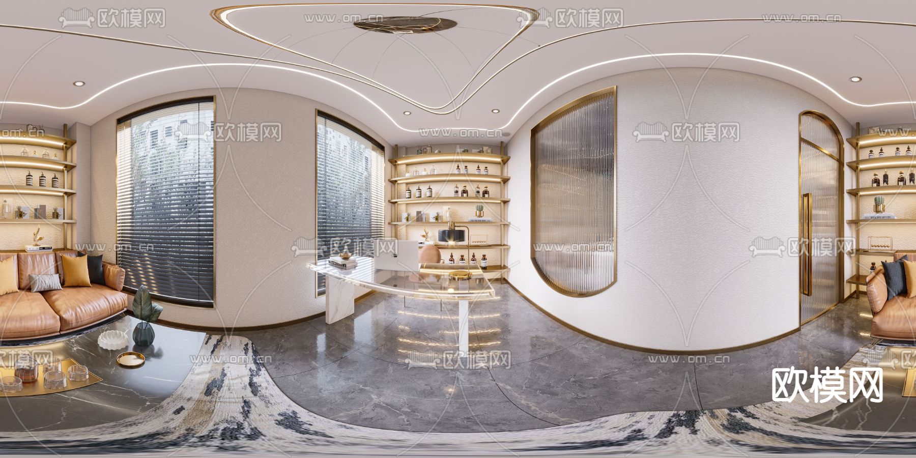 现代美容院咨询室vr全景3d模型