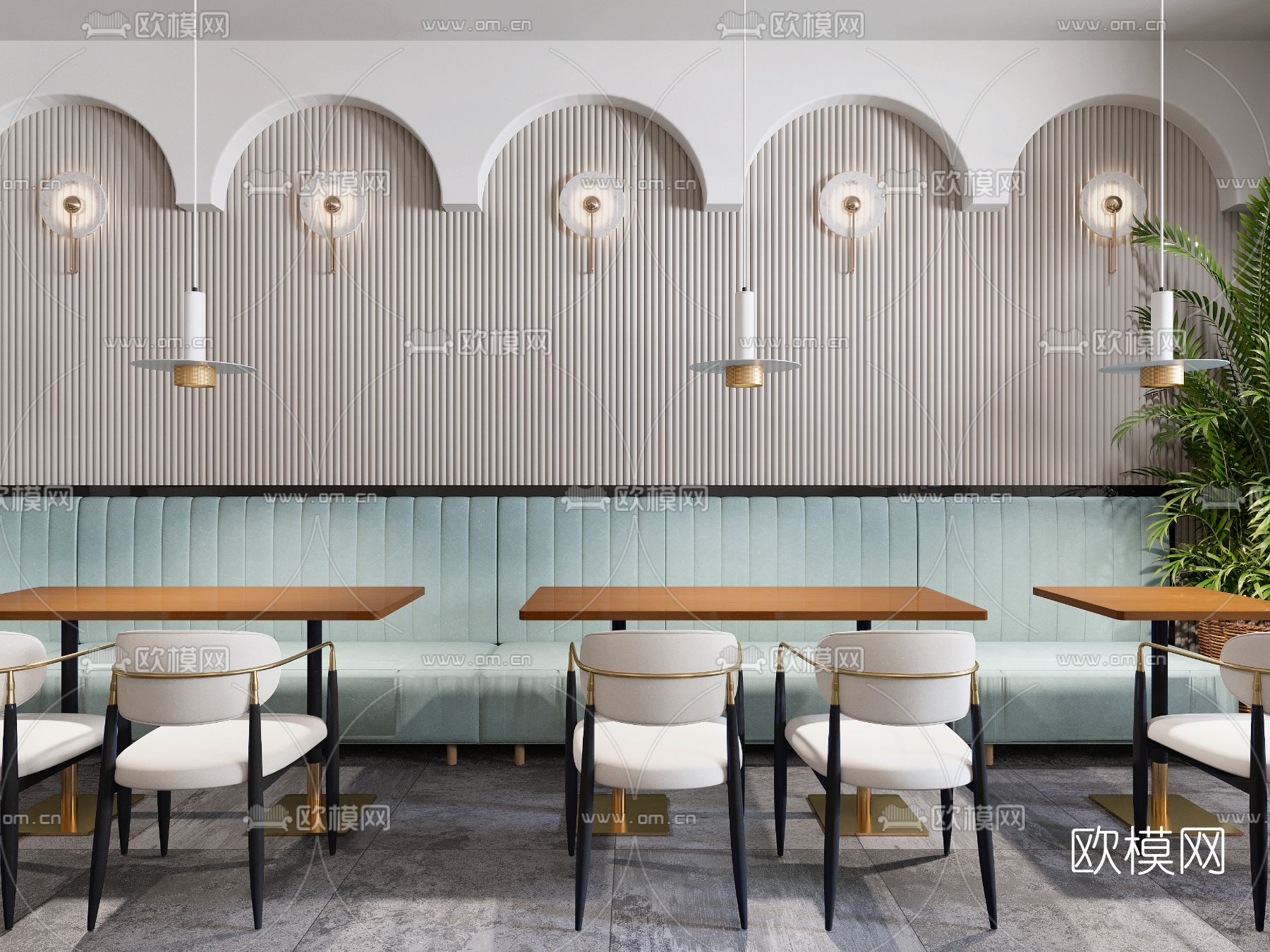 现代快餐厅3d模型下载（渲染图2）