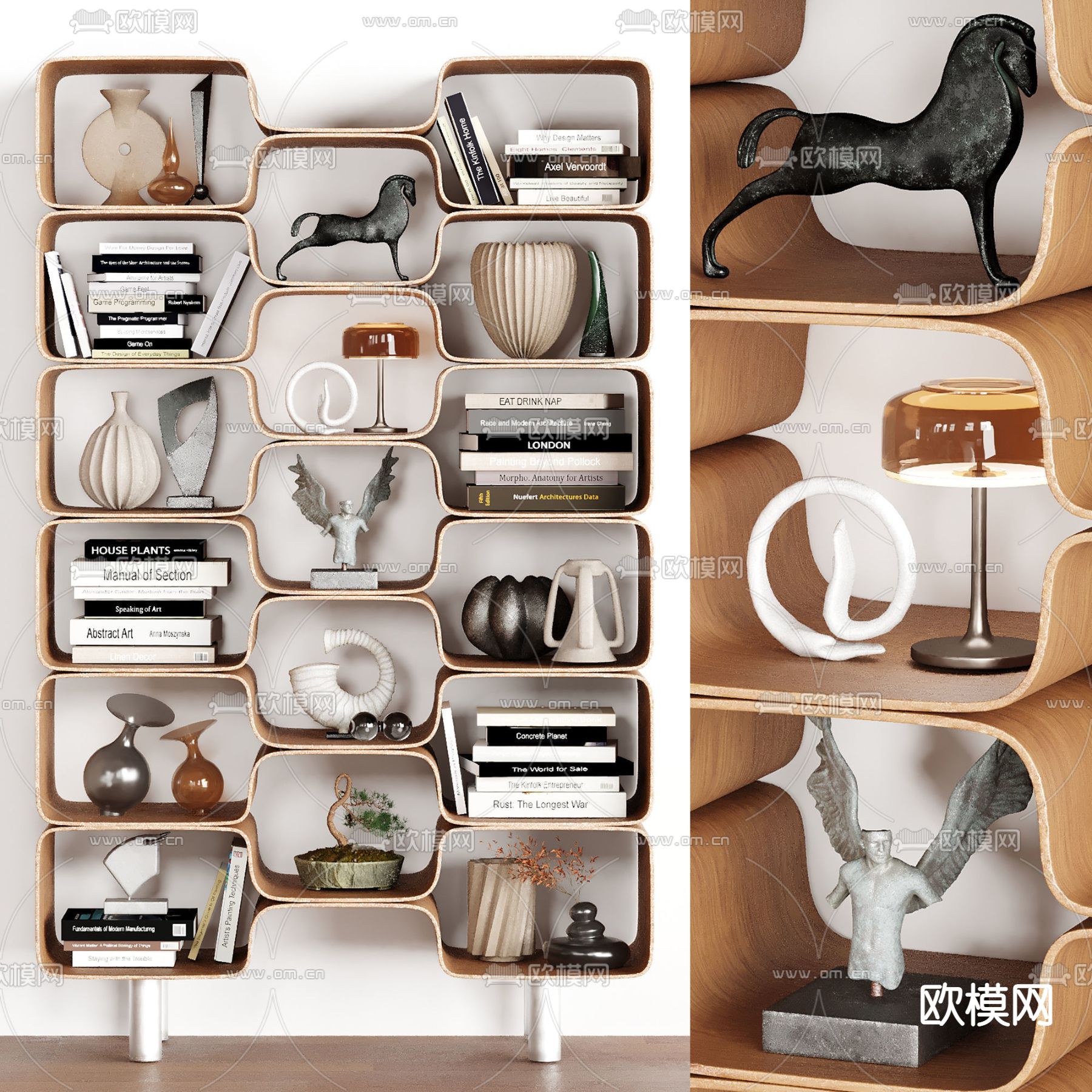 现代装饰柜su模型下载（渲染图1）