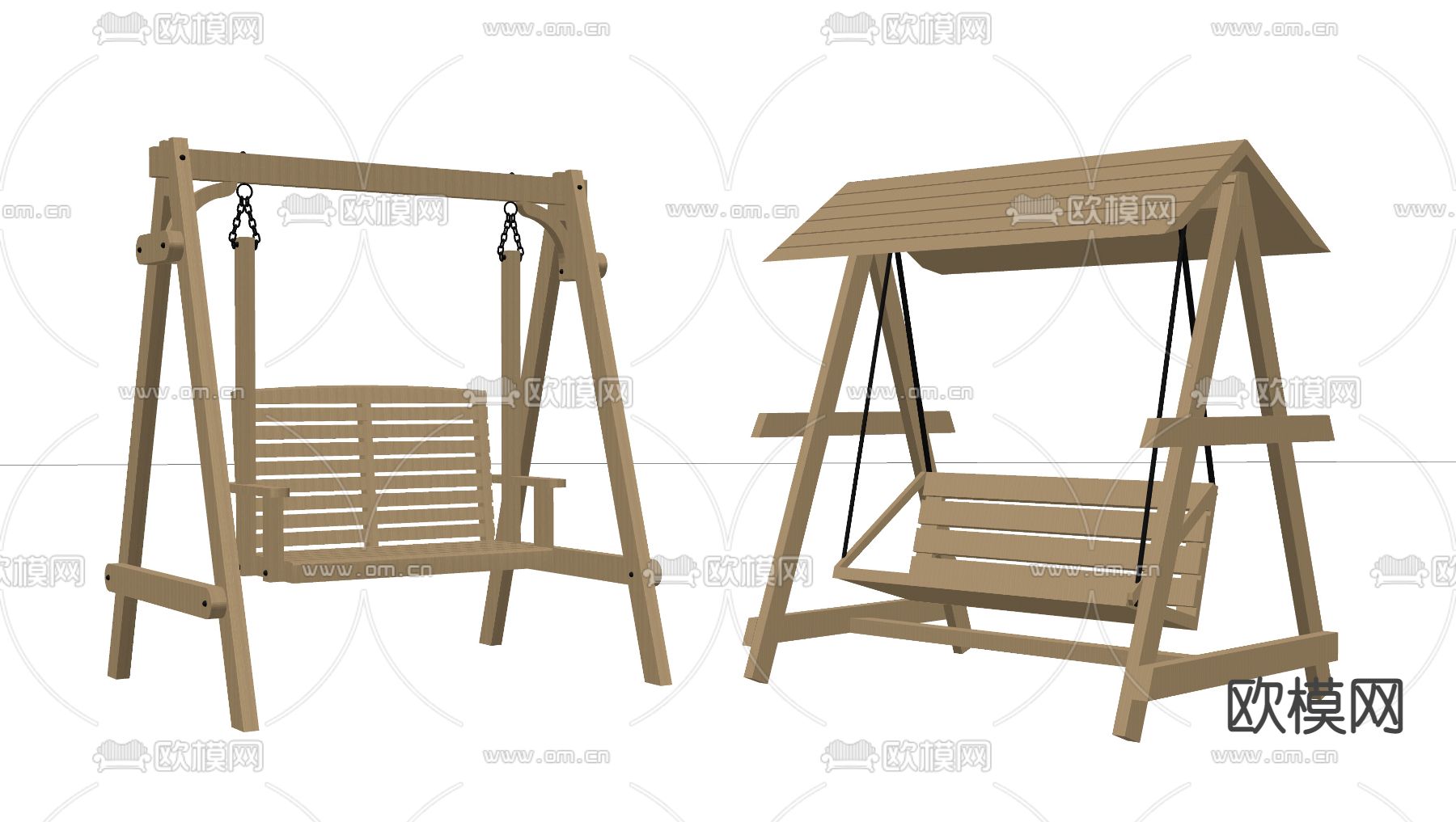 现代吊椅秋千su模型下载（渲染图2）