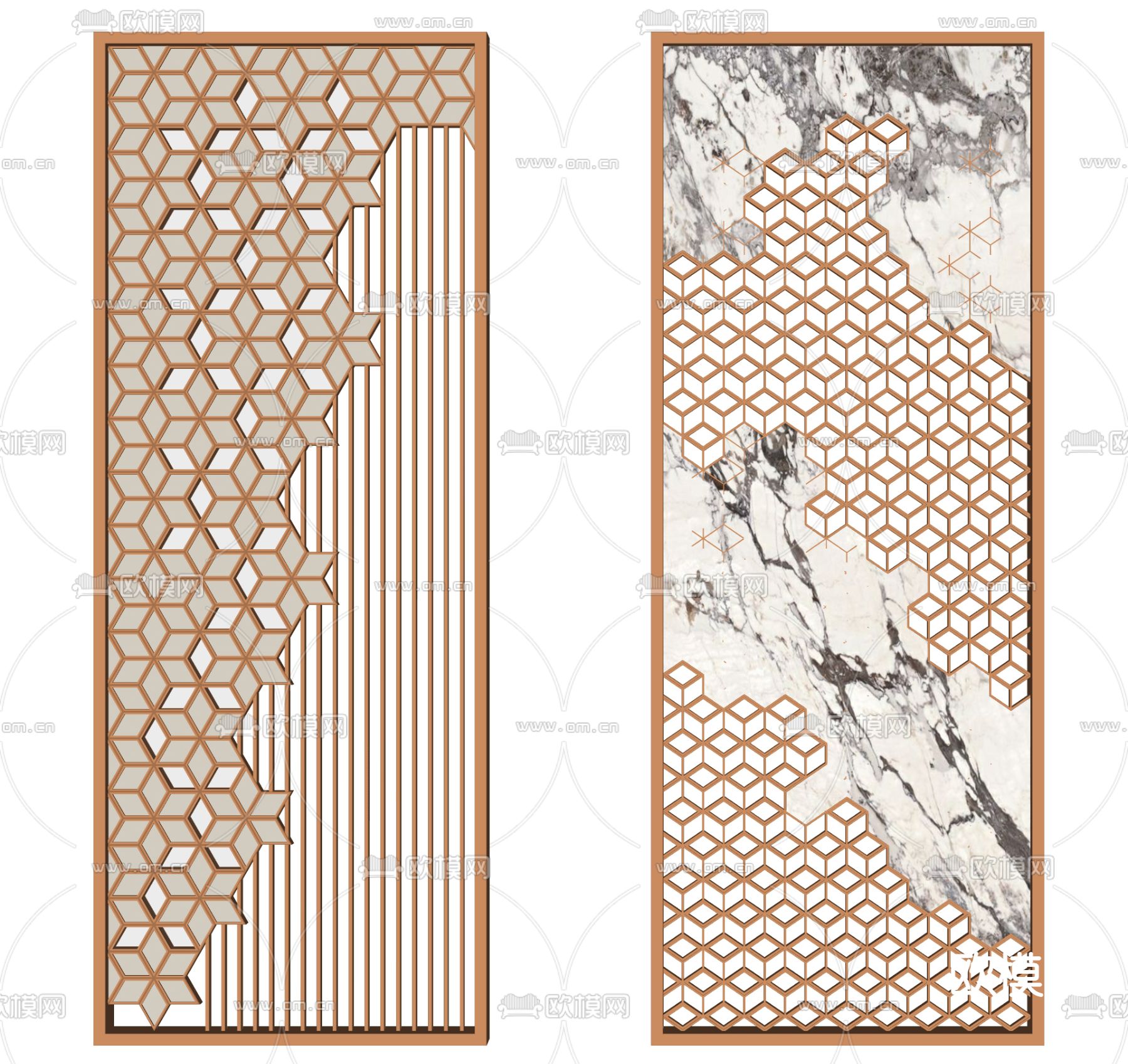 现代隔断屏风su模型下载（渲染图2）