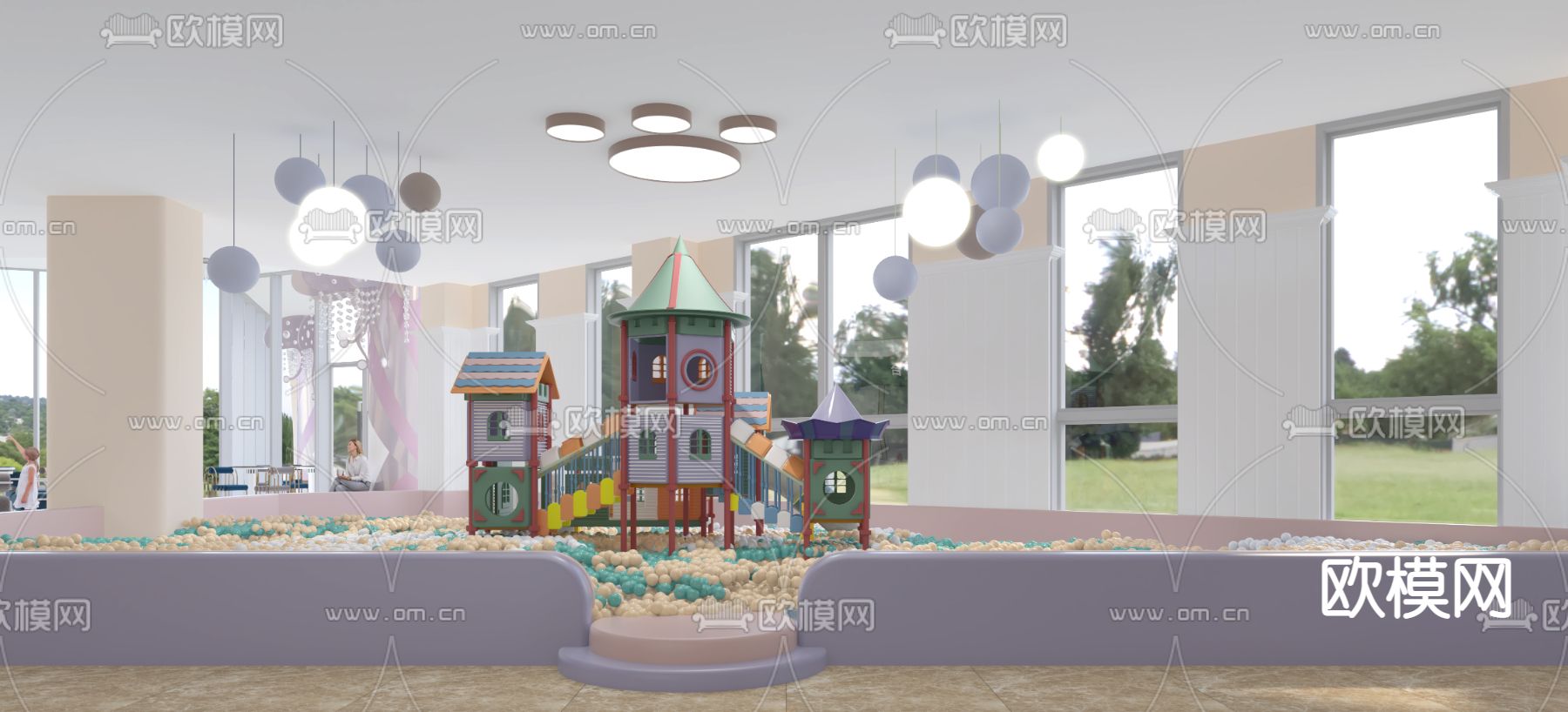 现代儿童游乐场3d模型