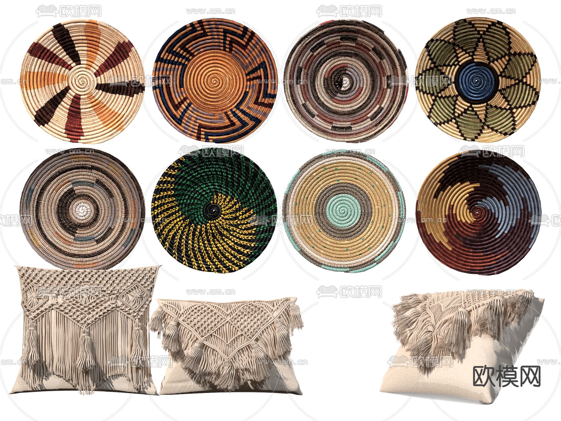 侘寂名族墙饰挂件3d模型下载