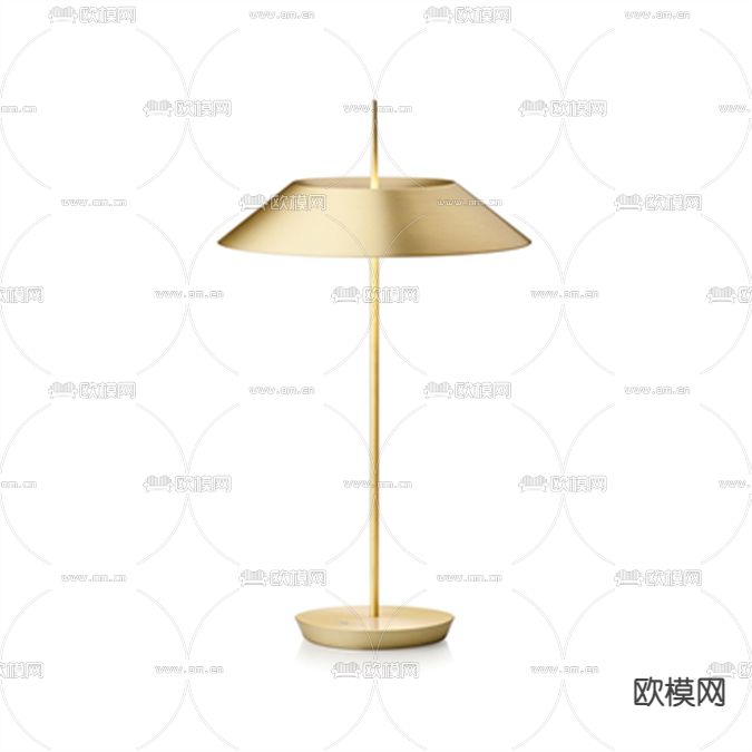 现代简约黄铜落地灯免费3d模型下载