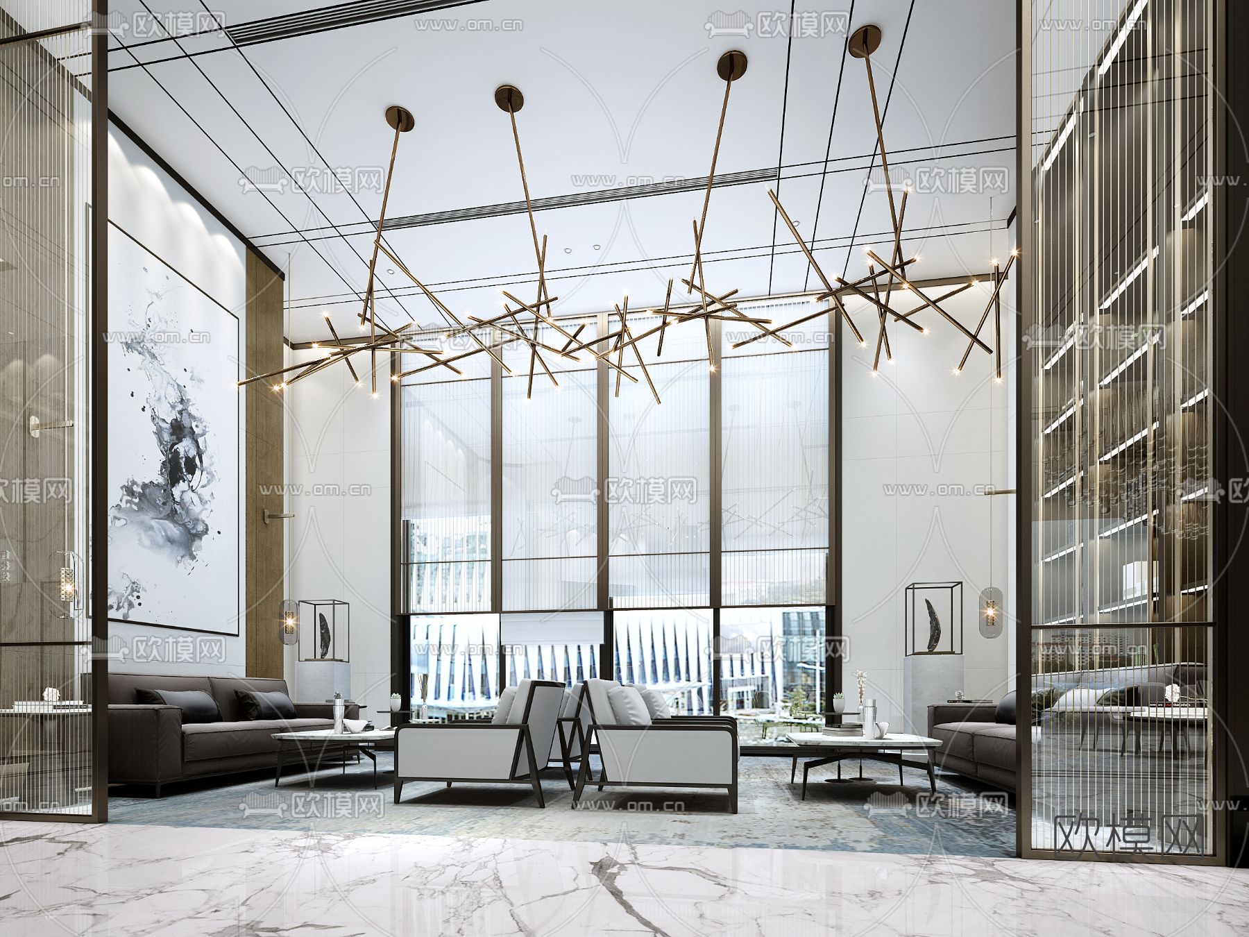 现代售楼处3d模型下载（渲染图3）