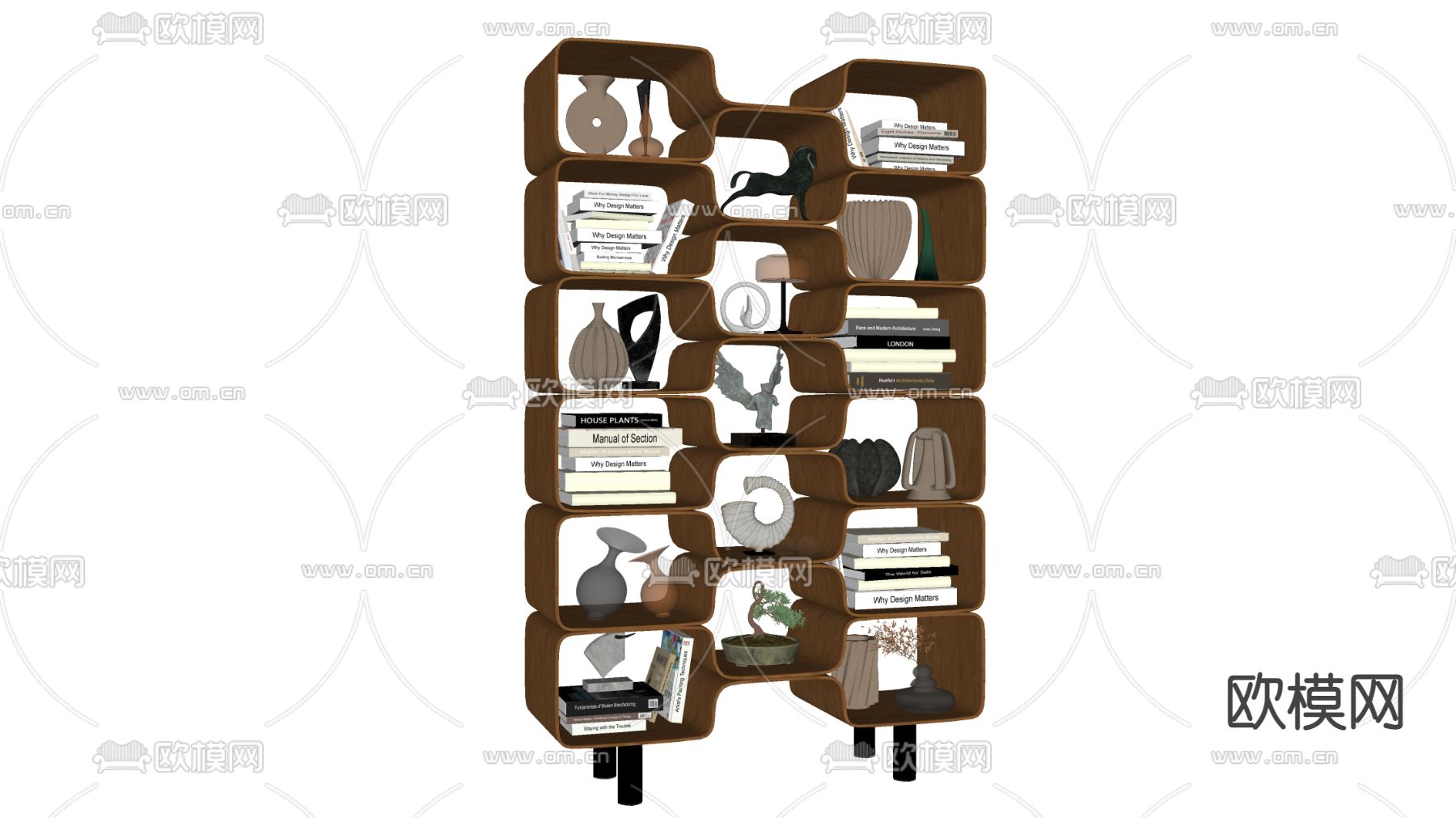现代装饰柜su模型下载（渲染图2）