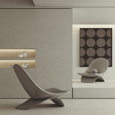  现代休闲椅躺椅su模型 