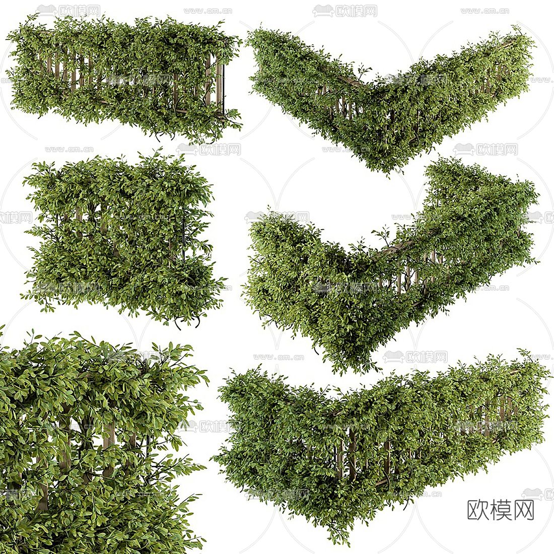 现代绿植藤蔓护栏3d模型