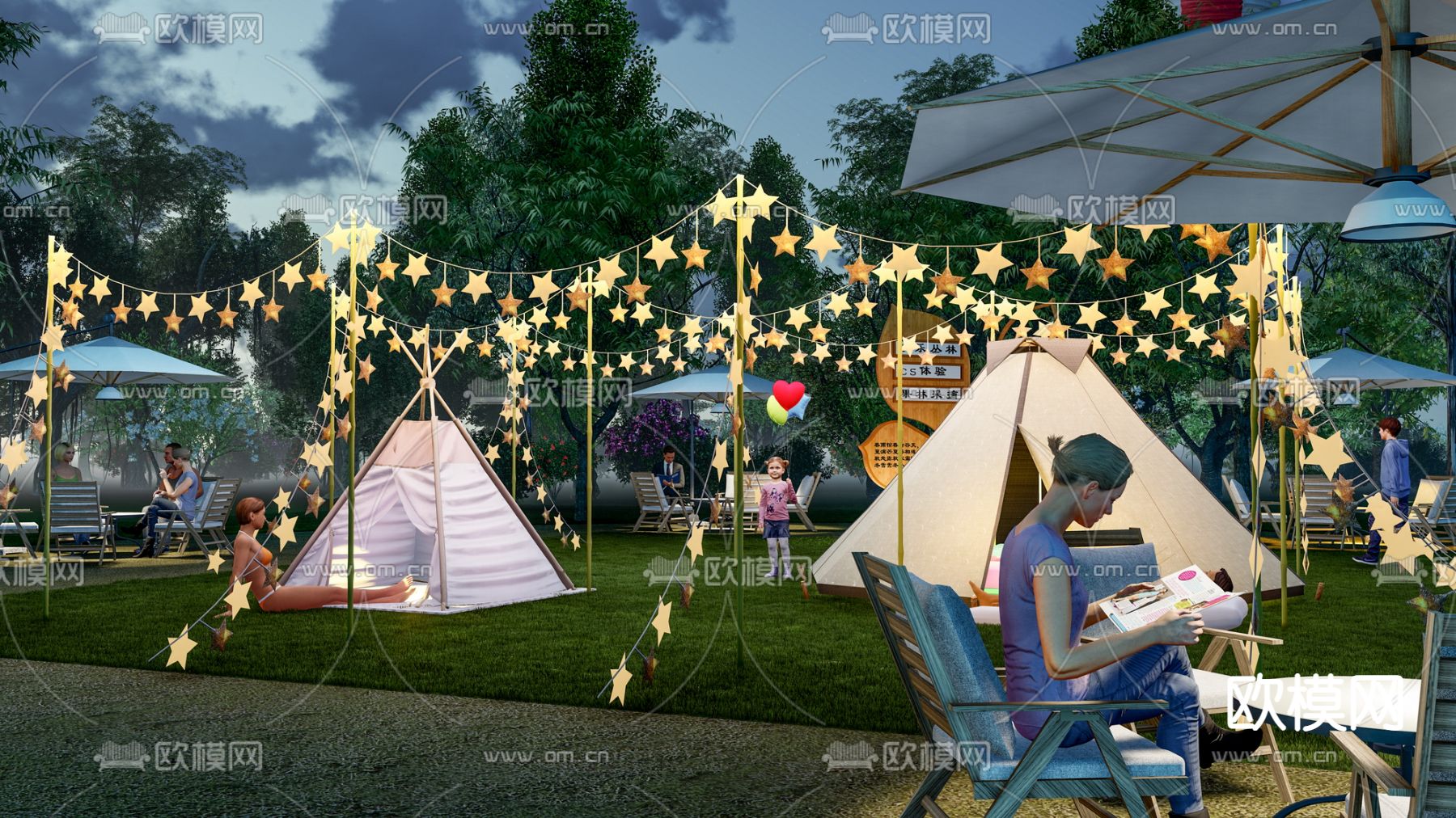 现代装饰灯su模型下载（渲染图2）