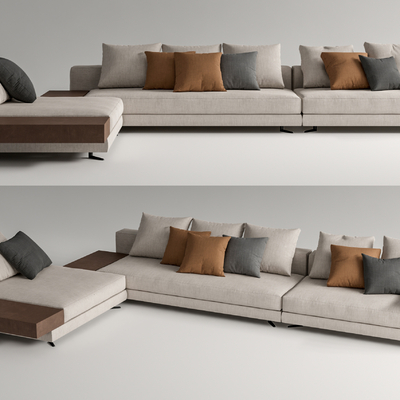 现代布艺多人沙发su模型