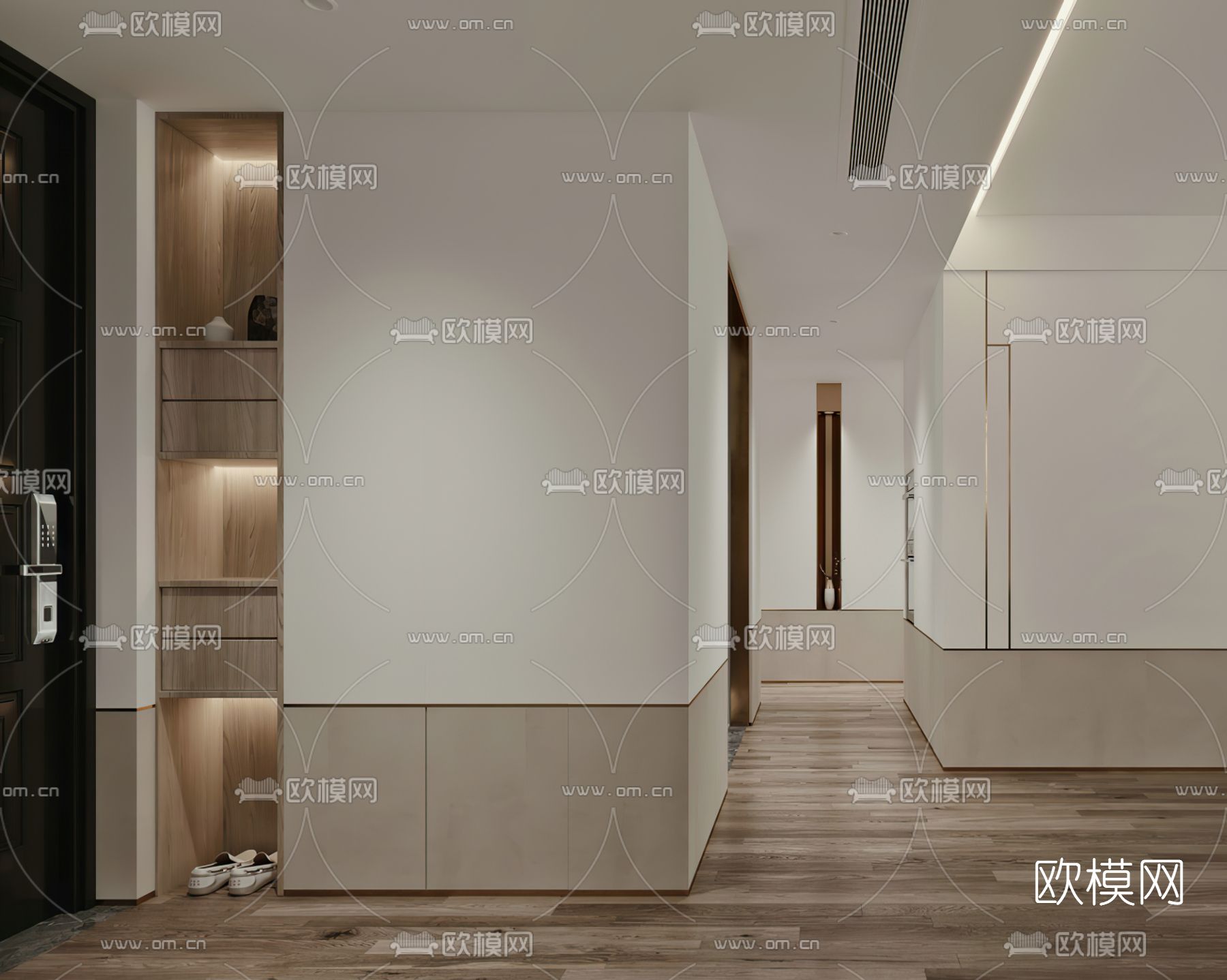 新中式客厅餐厅3d模型下载（渲染图3）