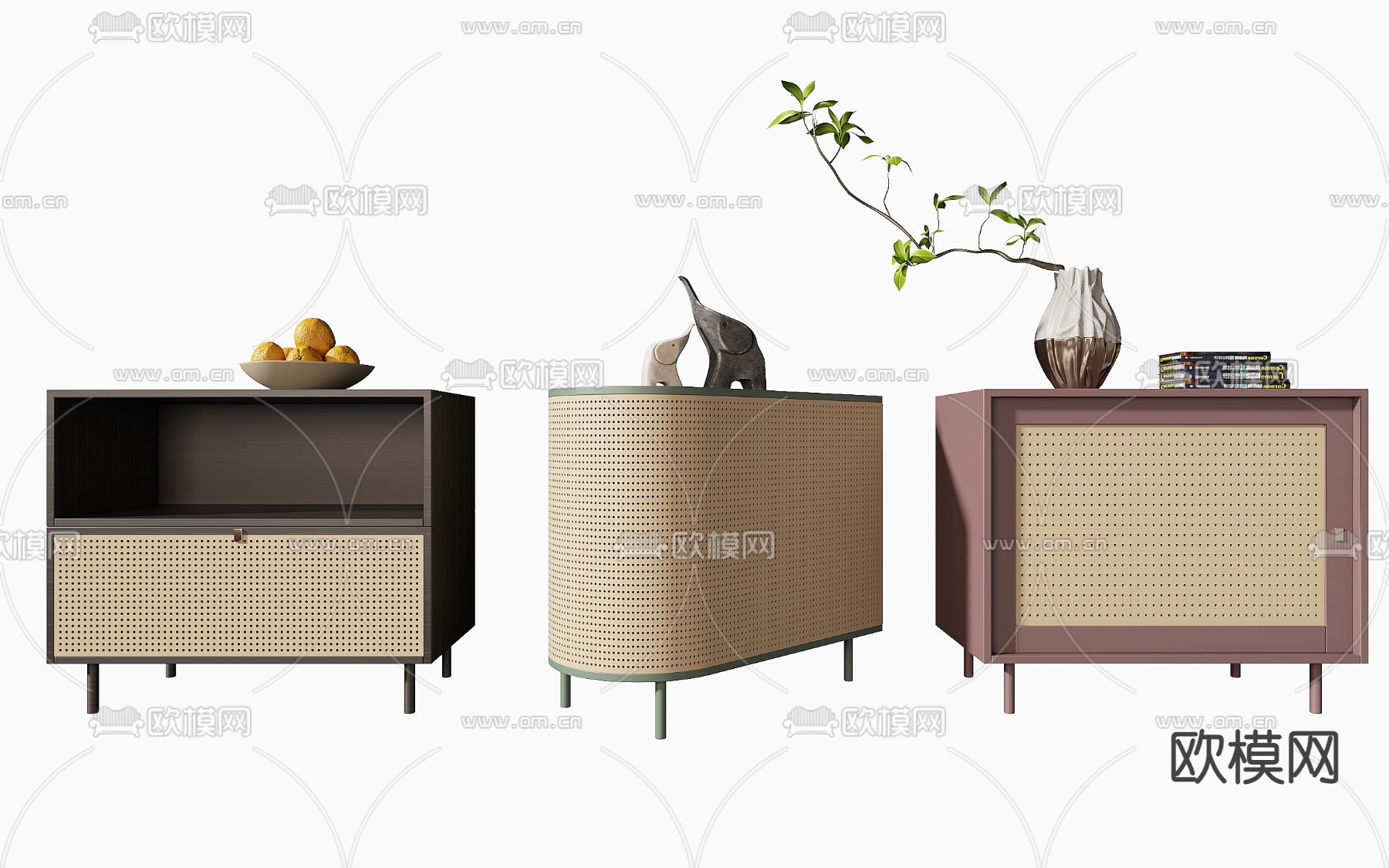 侘寂床头柜su模型下载（渲染图1）