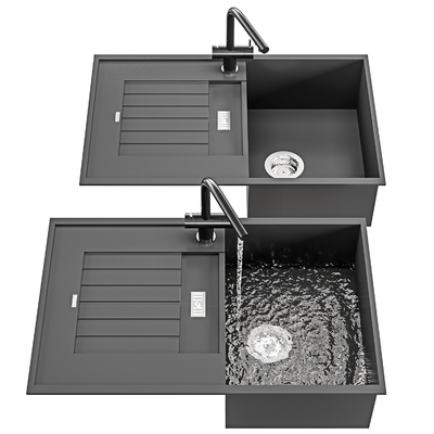 现代水槽洗菜盆su模型