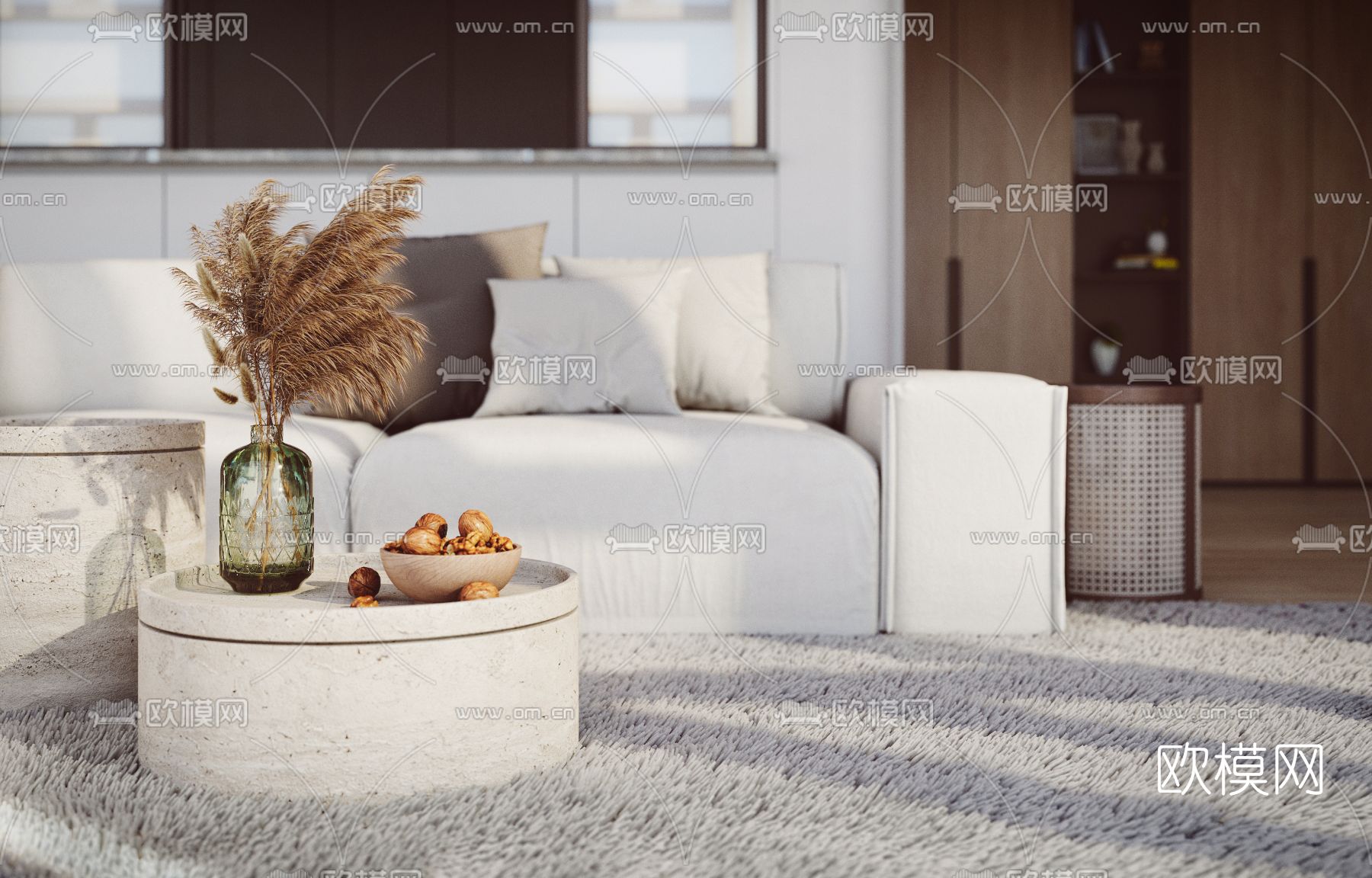 现代别墅客厅餐厅3d模型下载（渲染图8）