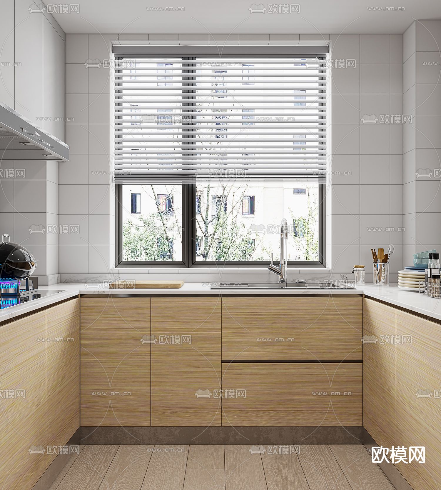 日式简约客餐厅3d模型下载（渲染图6）