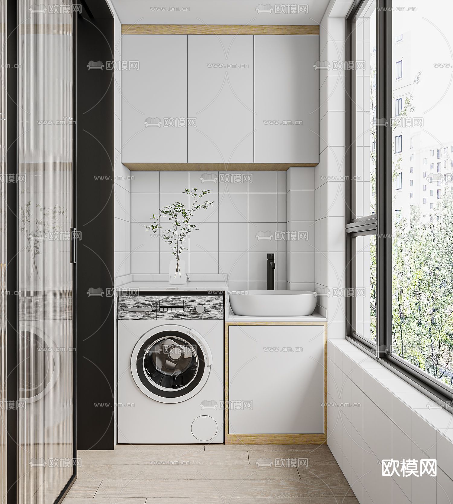 日式简约客餐厅3d模型下载（渲染图10）