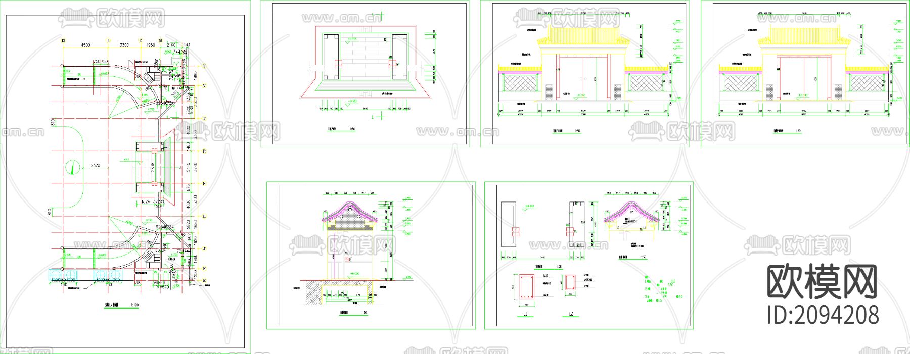 古建大门全套CAD施工图下载