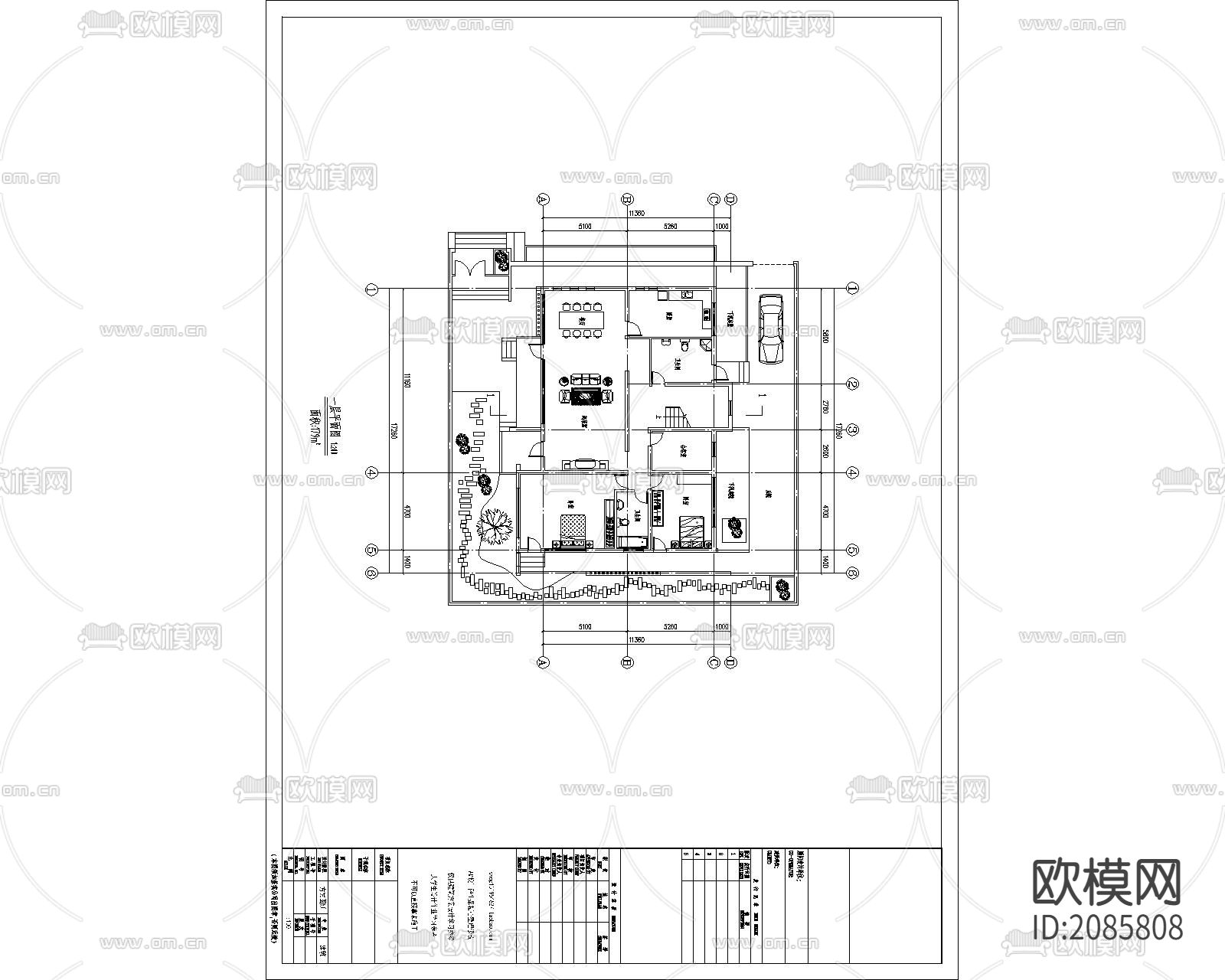 中式别墅CAD施工图下载