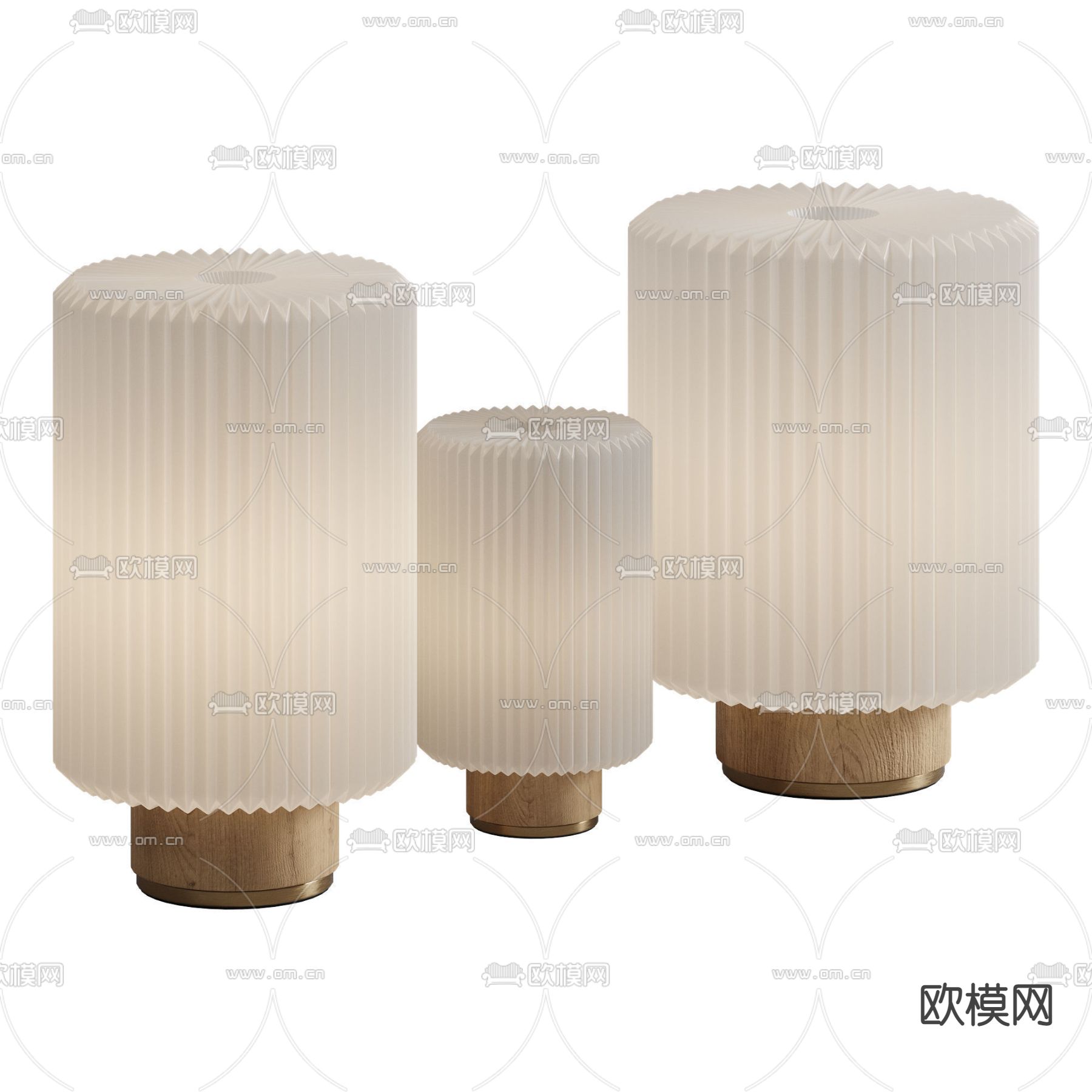北欧原木台灯3d模型