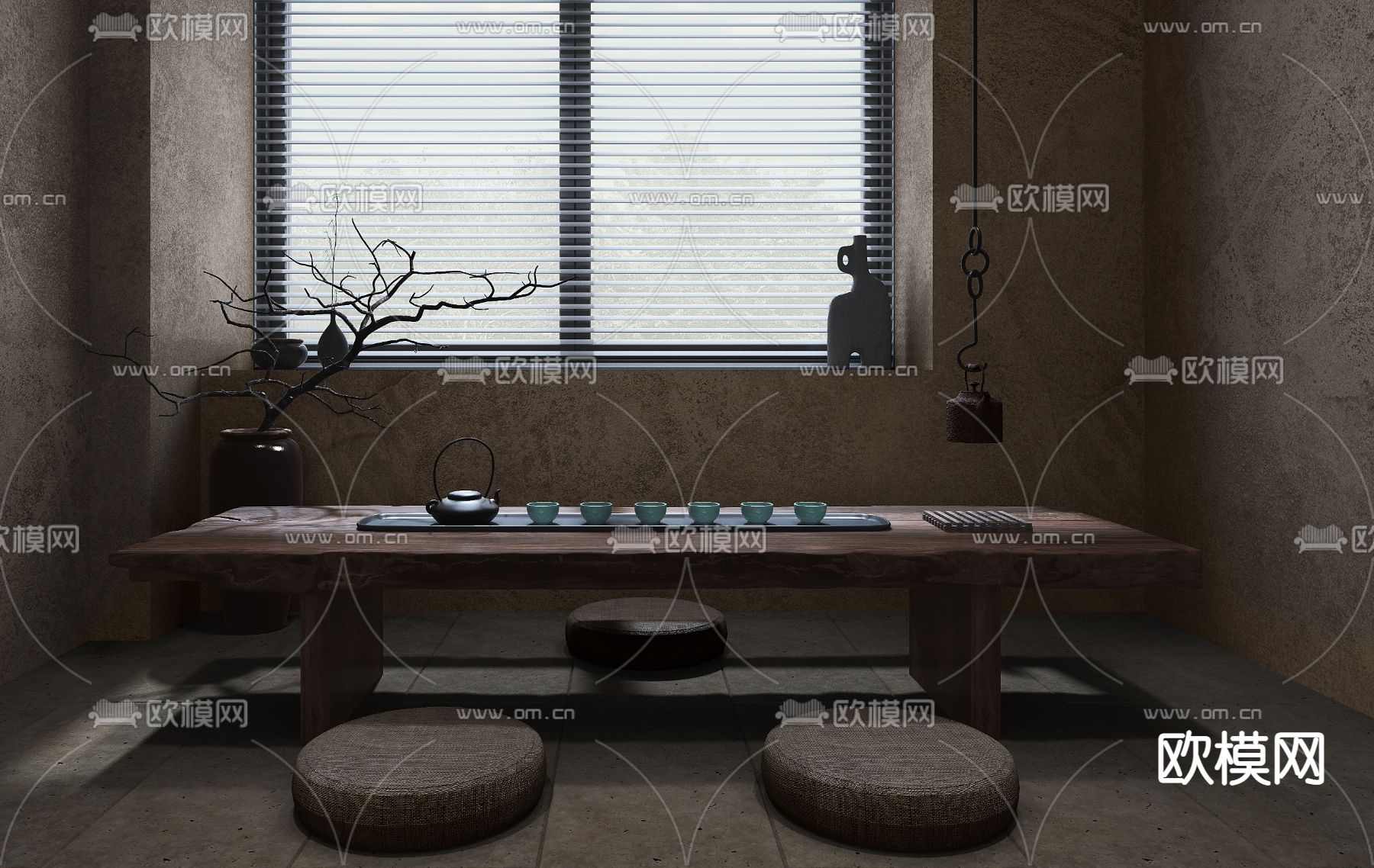 侘寂茶室免费3d模型下载（渲染图1）