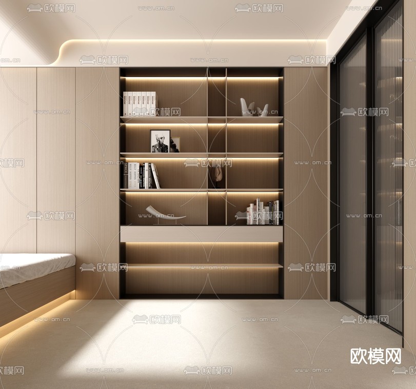 现代榻榻米电竞房3d模型下载_ID11923619_3dmax免费模型-欧模网