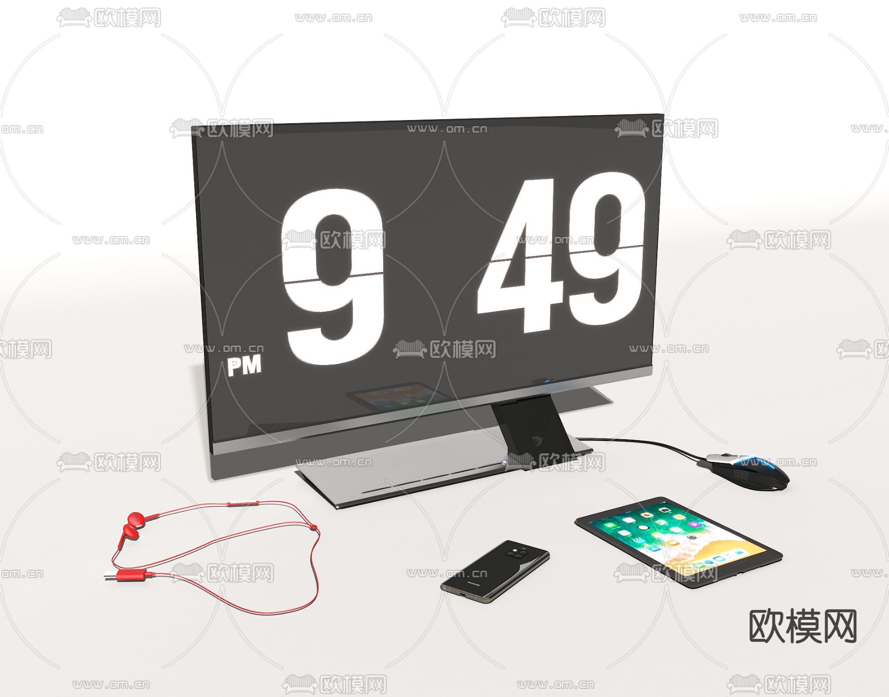 现代电脑显示屏手机3d模型