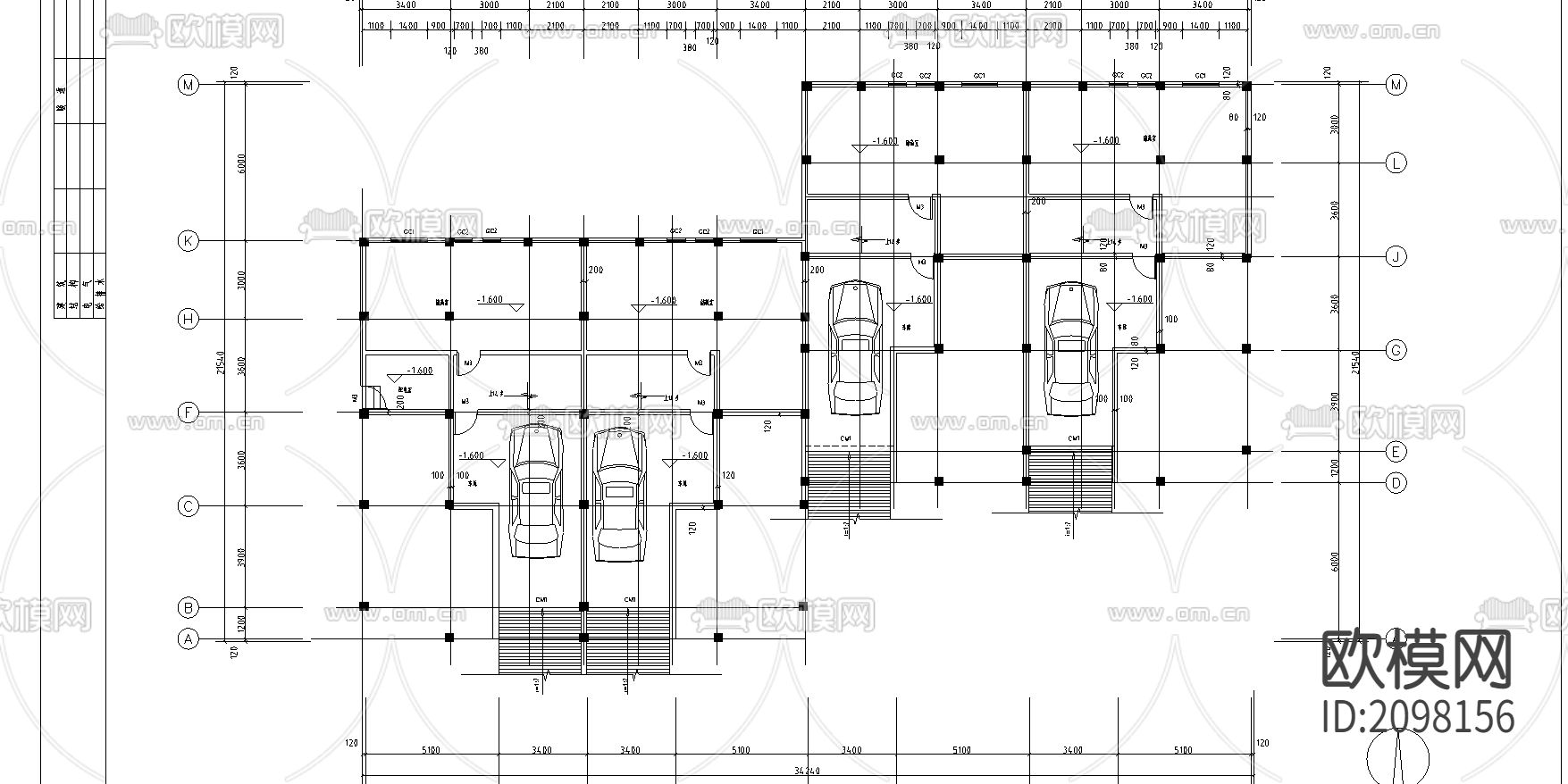 联排别墅CAD施工图下载（渲染图5）