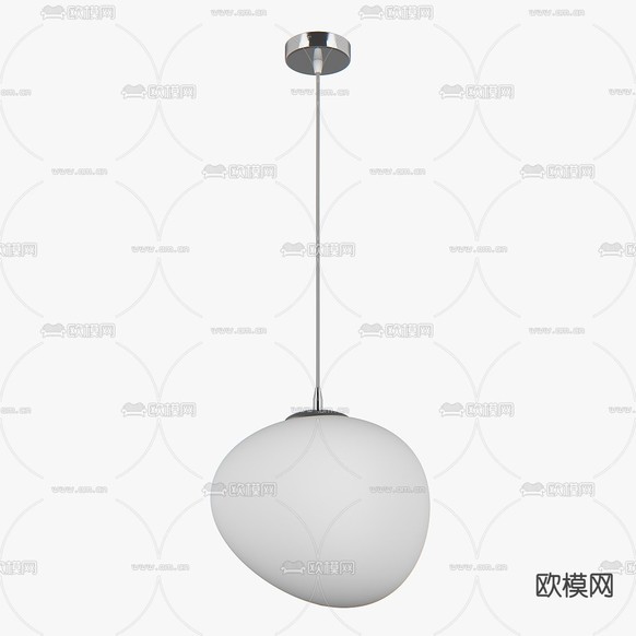 现代极简不锈钢异形玻璃吊灯免费3d模型下载