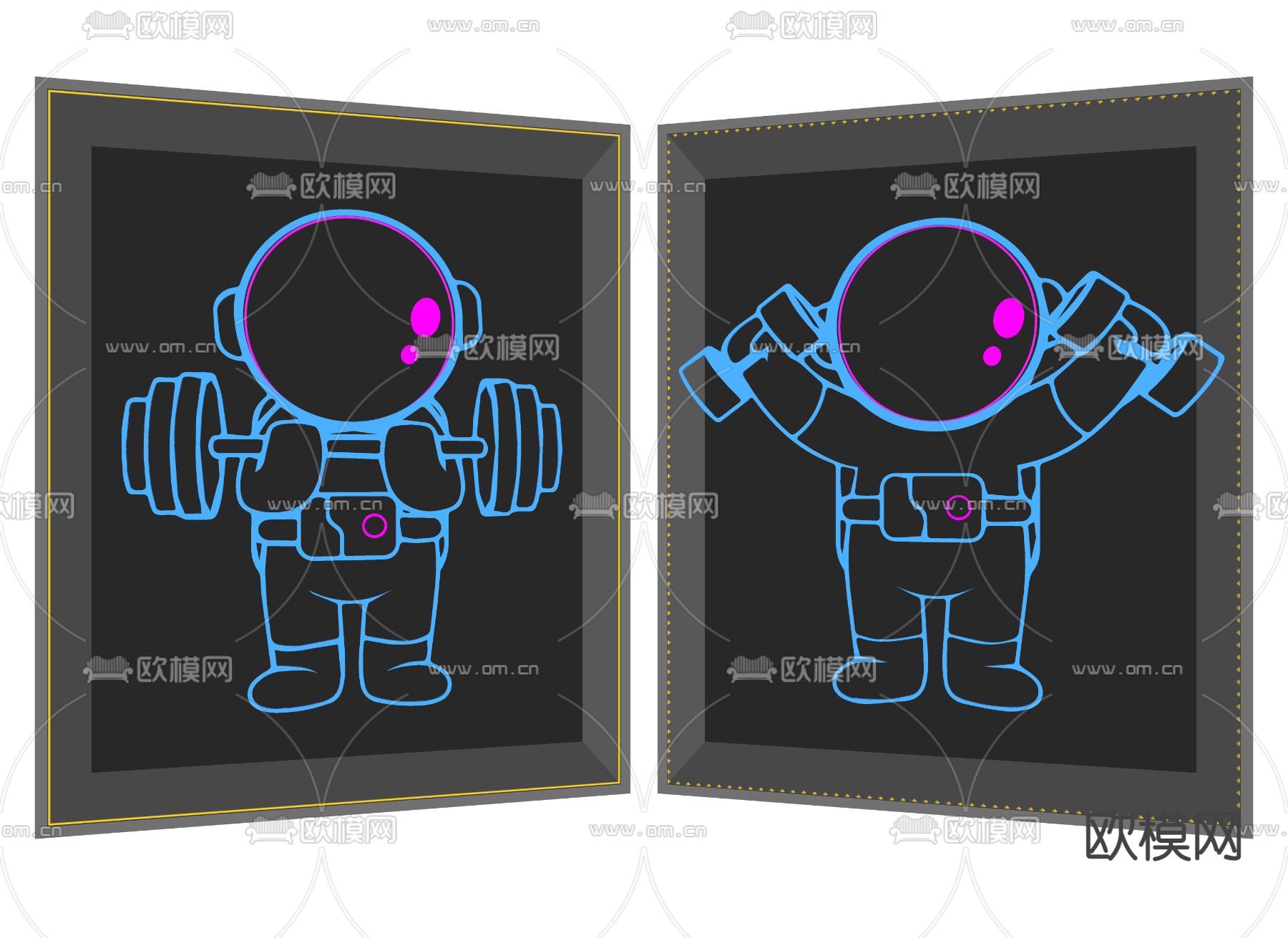 现代网红深渊镜装饰灯su模型下载（渲染图2）