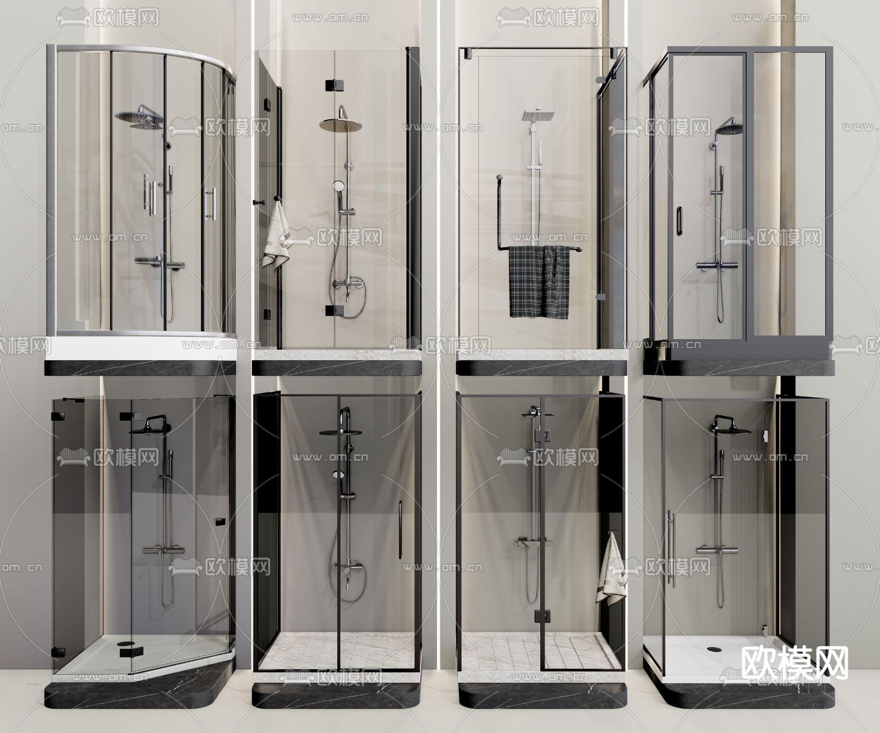 现代淋浴房3d模型下载