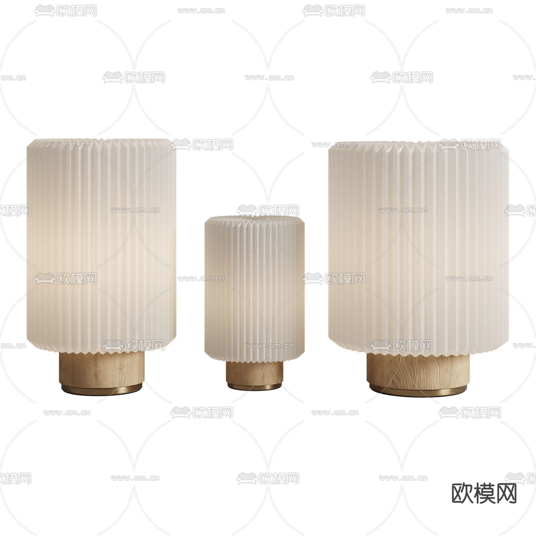 北欧原木台灯3d模型