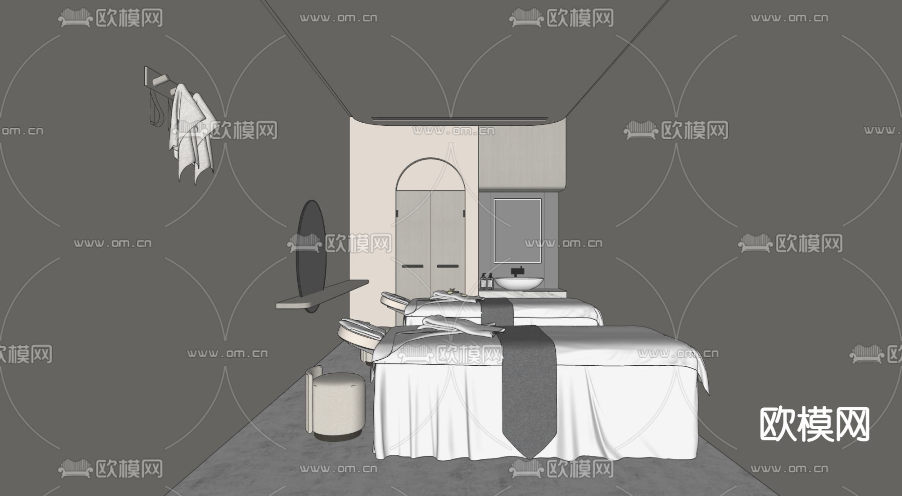 现代SPA护理室su模型
