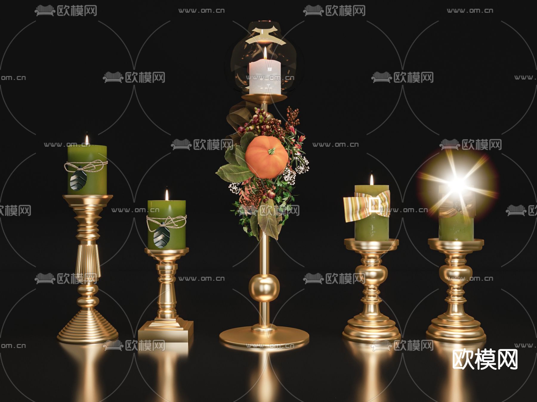 现代蜡烛3d模型下载