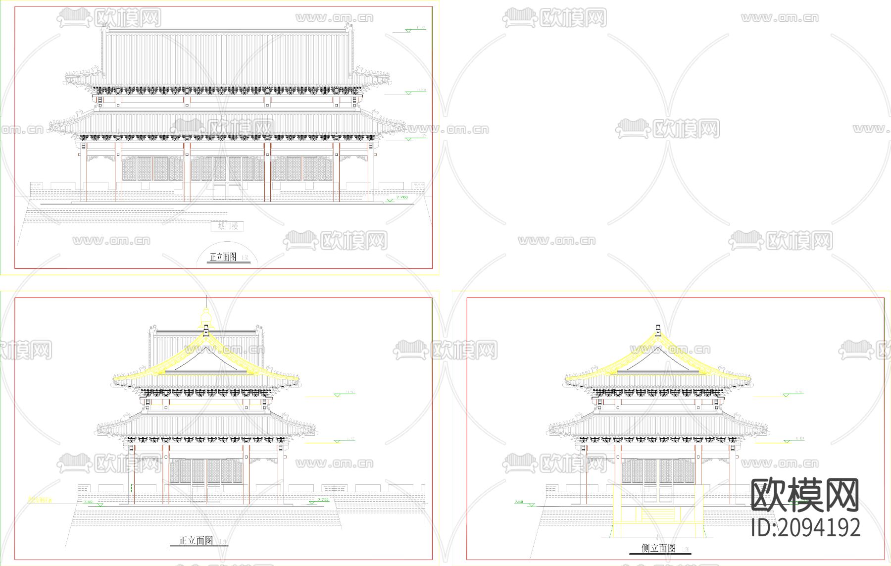 仿古建筑CAD施工图下载