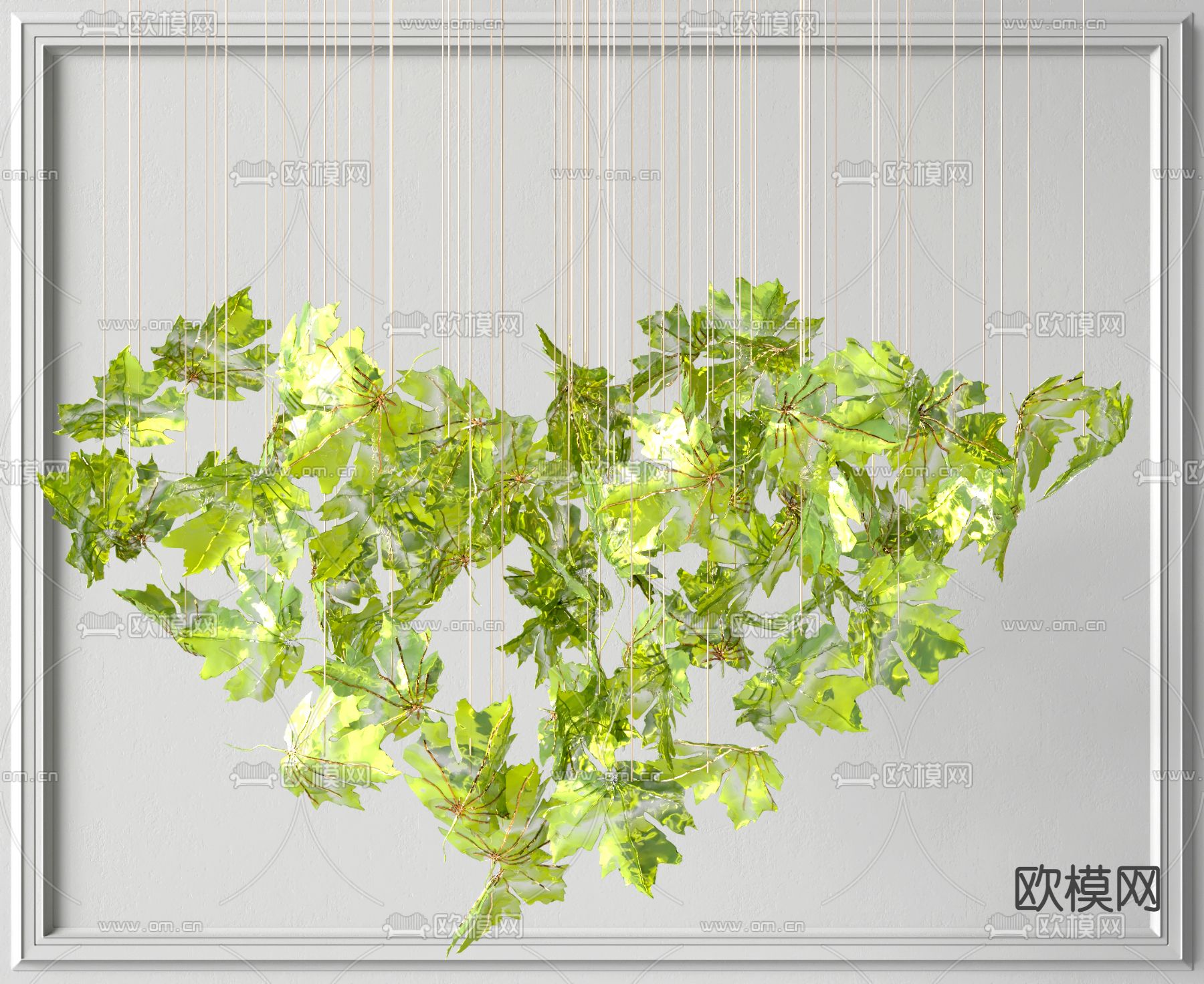 现代树叶装饰吊灯3d模型下载