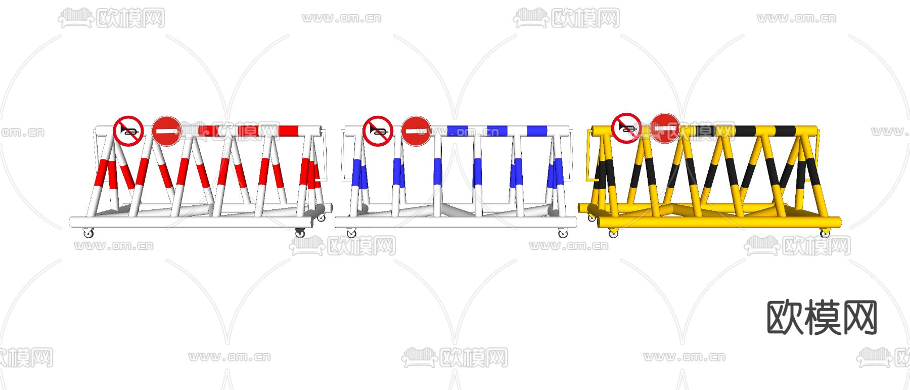 现代路障拒马栏杆su模型下载（渲染图3）