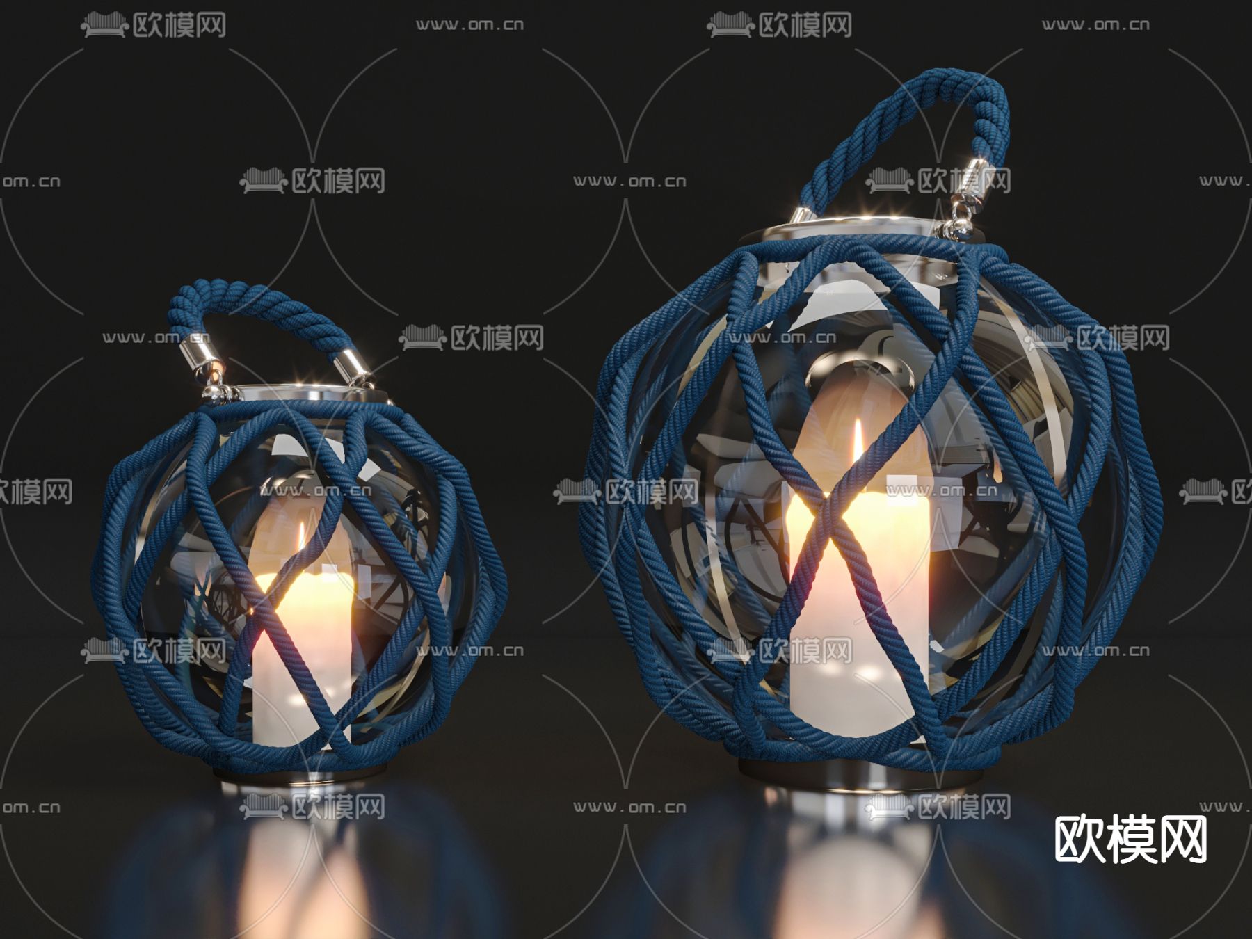 现代蜡烛3d模型