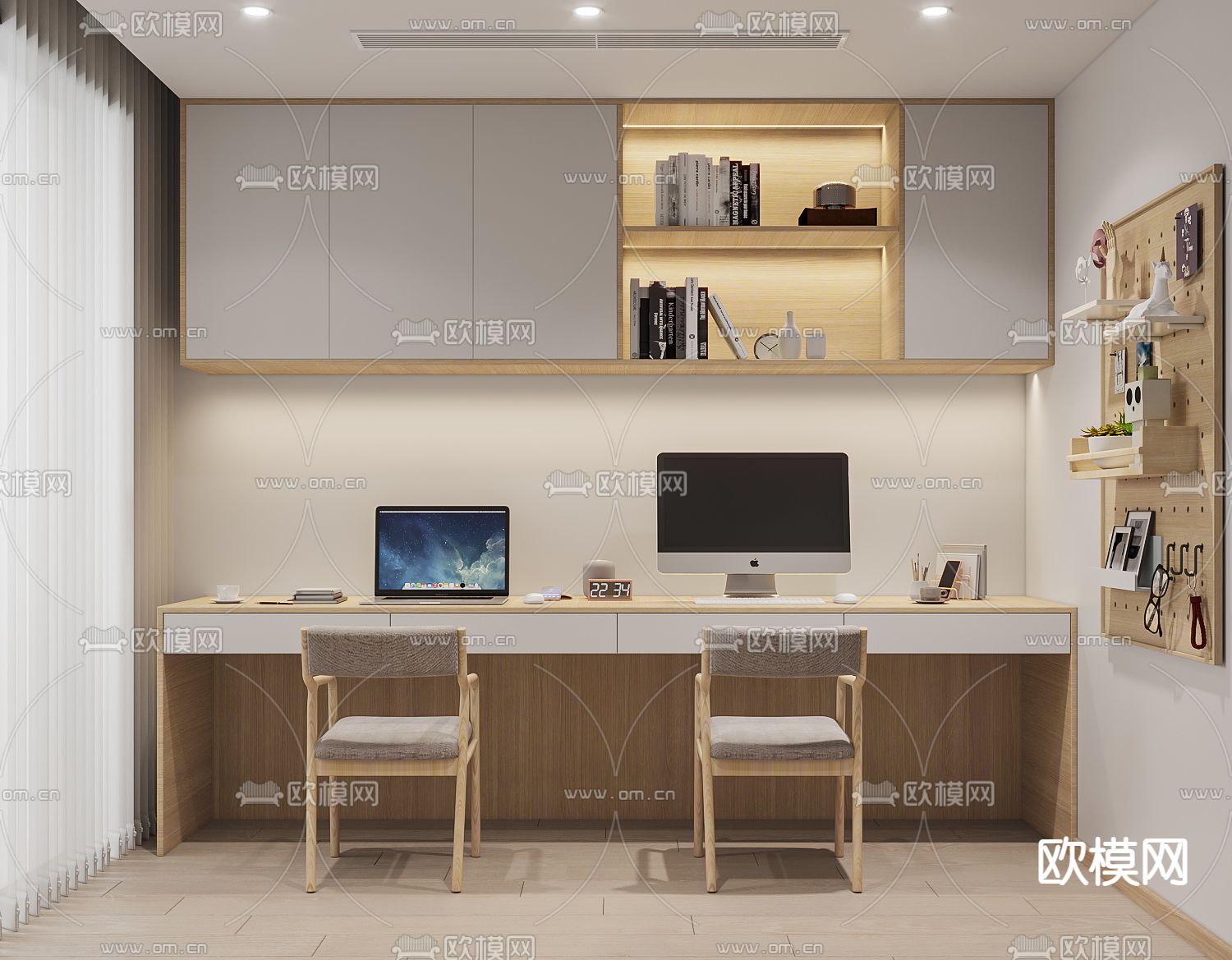 日式简约客餐厅3d模型下载（渲染图7）