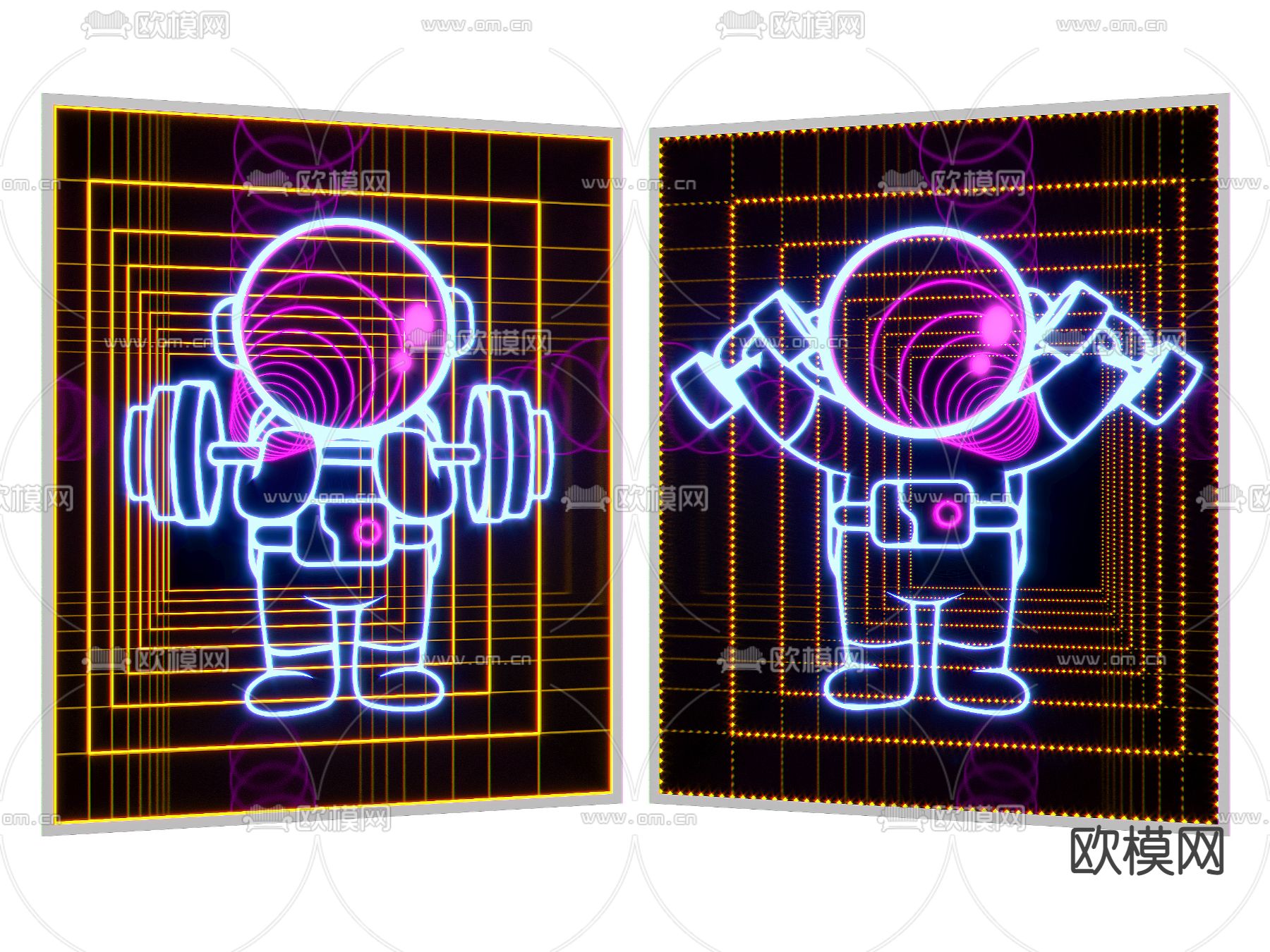 现代网红深渊镜装饰灯su模型下载（渲染图1）