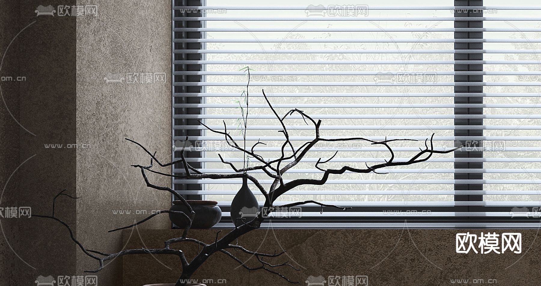 侘寂茶室免费3d模型下载（渲染图2）