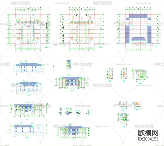 仿古建筑CAD施工图下载