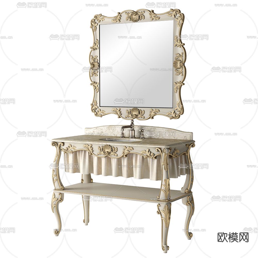 欧式台盆su模型
