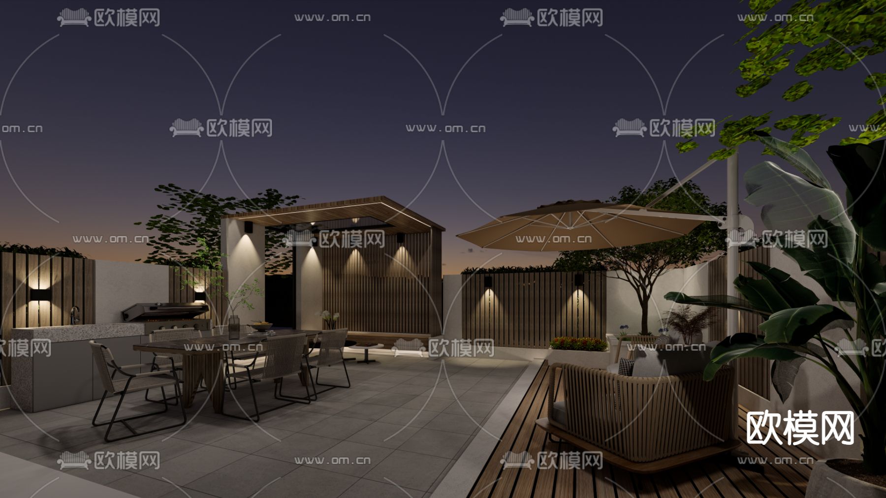 现代花园su模型下载（渲染图7）