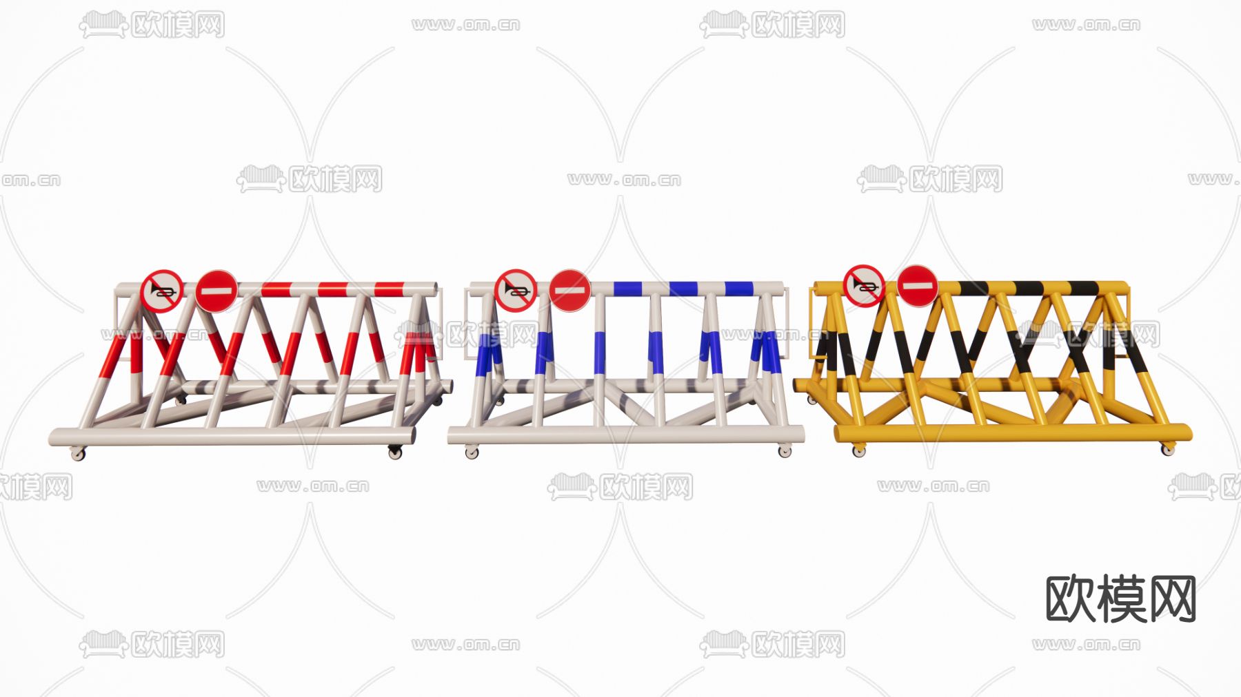 现代路障拒马栏杆su模型下载（渲染图1）