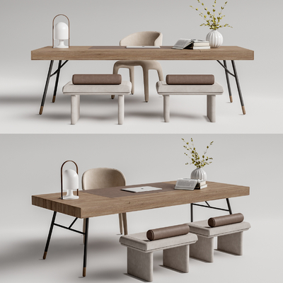 现代书桌椅su模型