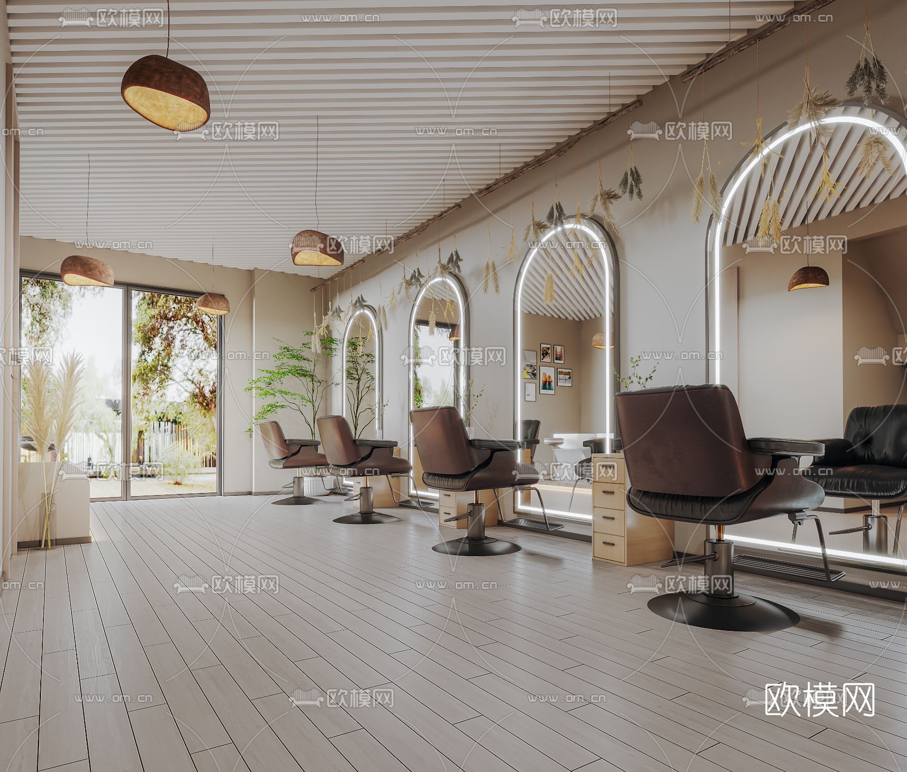 侘寂理发店3d模型