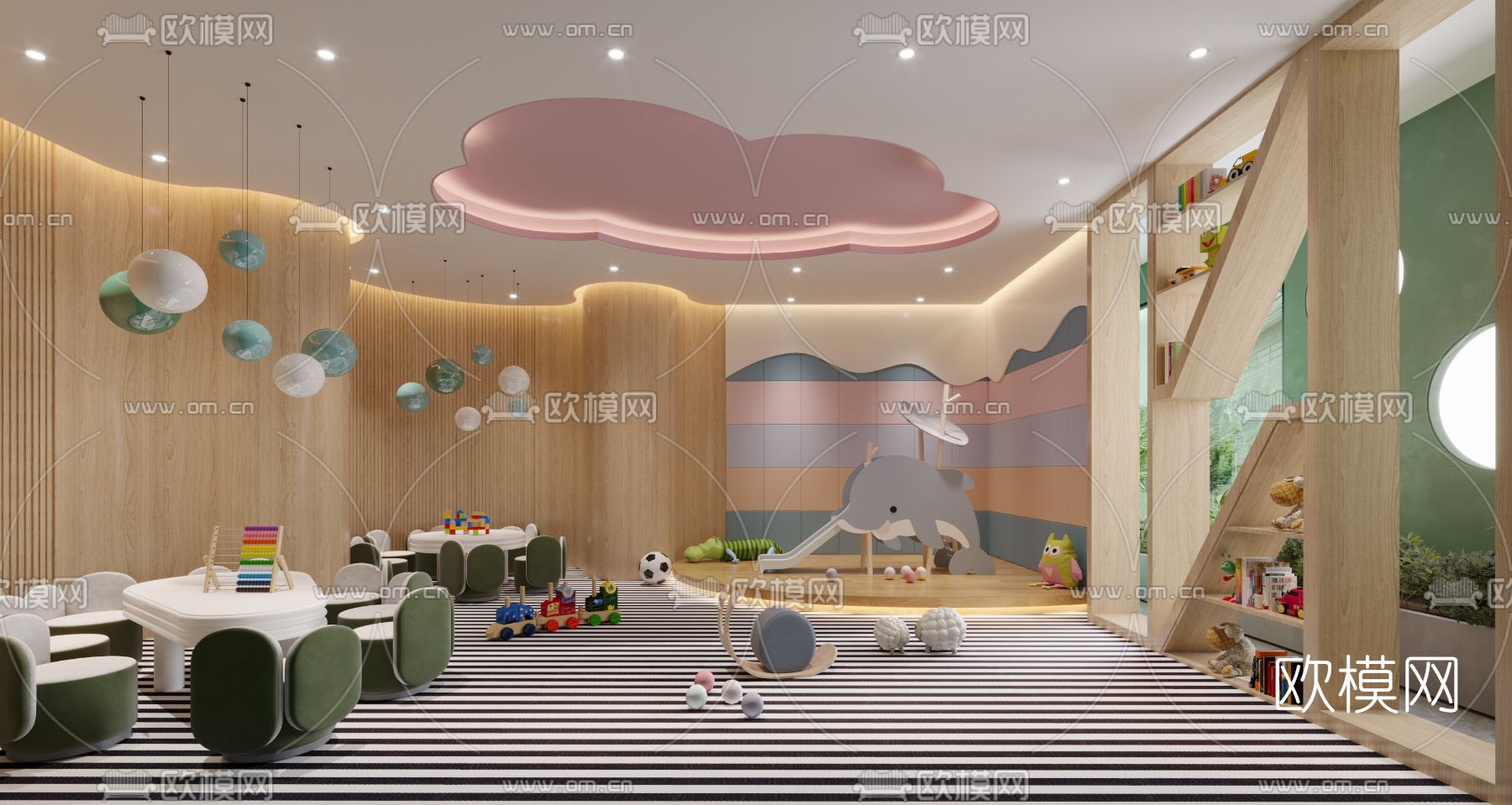 现代售楼处儿童区3d模型下载