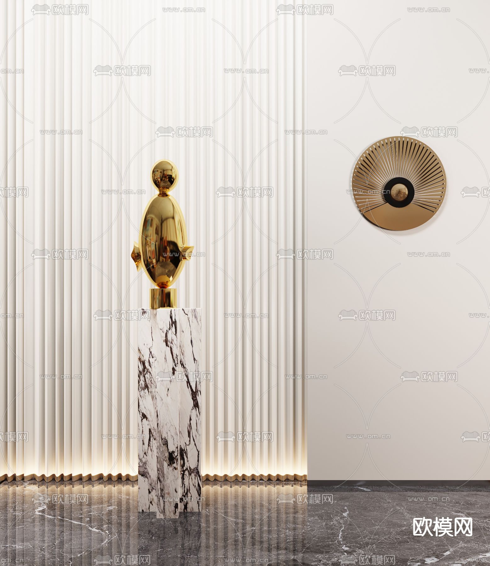 现代抽象雕塑摆件3d模型下载