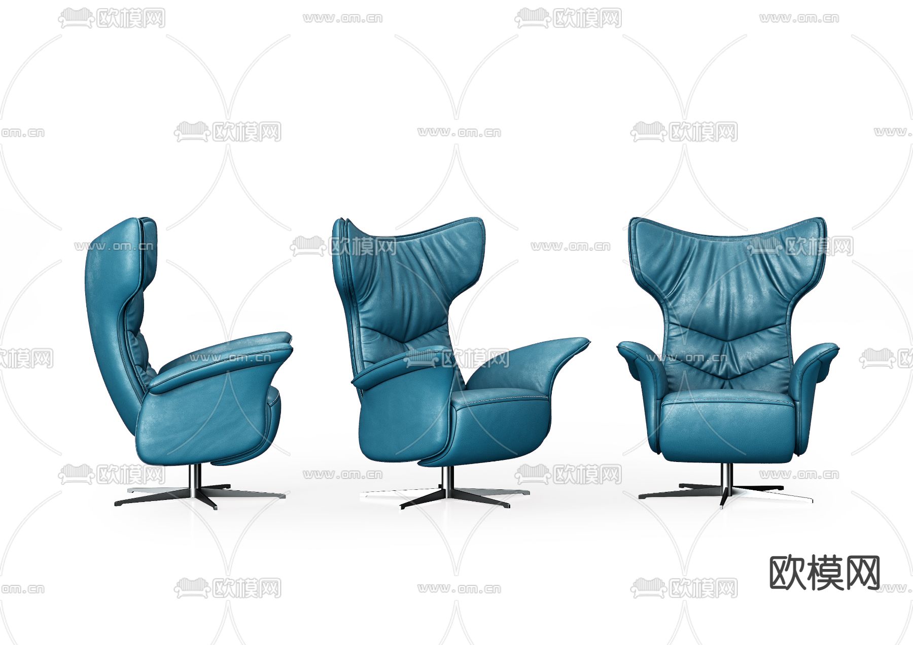 现代皮革办公椅3d模型下载（渲染图4）